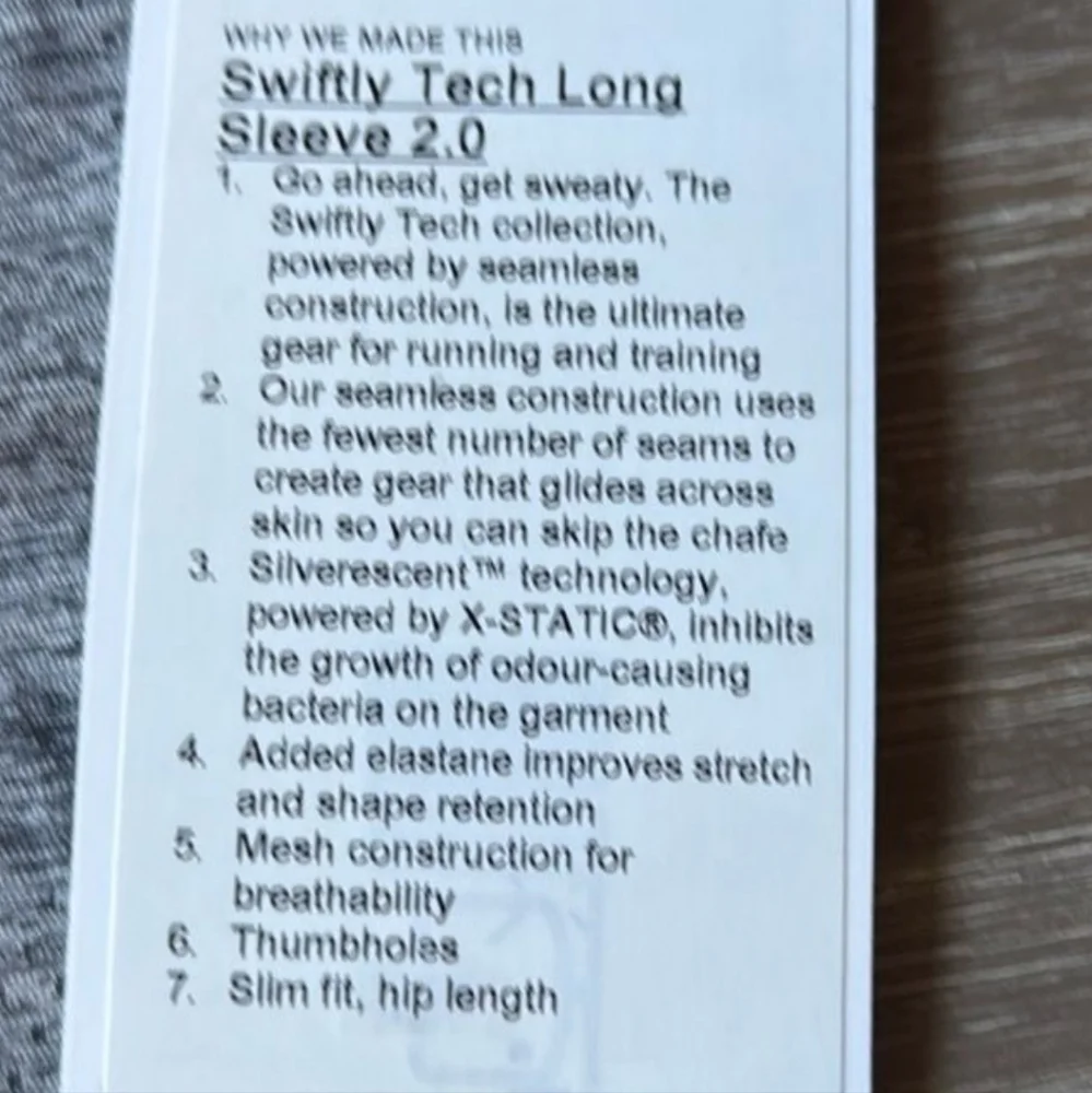 Lululemon Swiftly Tech Long-Sleeve Shirt 2.0 Soft Lilac Color Size 2 - Picture 6 of 8